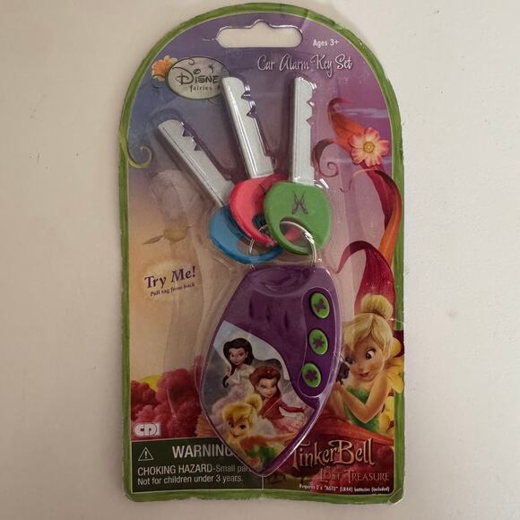 Disney Fairies TinkerBell and The Lost Treasure Car Alarm Key Set 2010 New - Picture 1 of 3